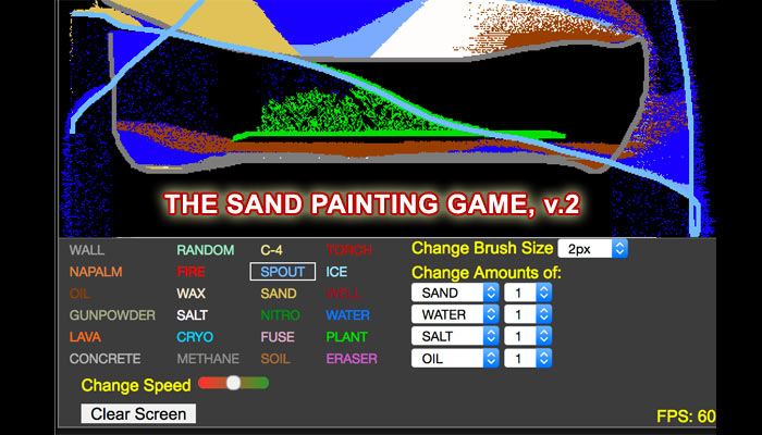 Sand Painting Game Cool Games Online At Artsology Falling Sand Game   Sand Painting Game V 2 